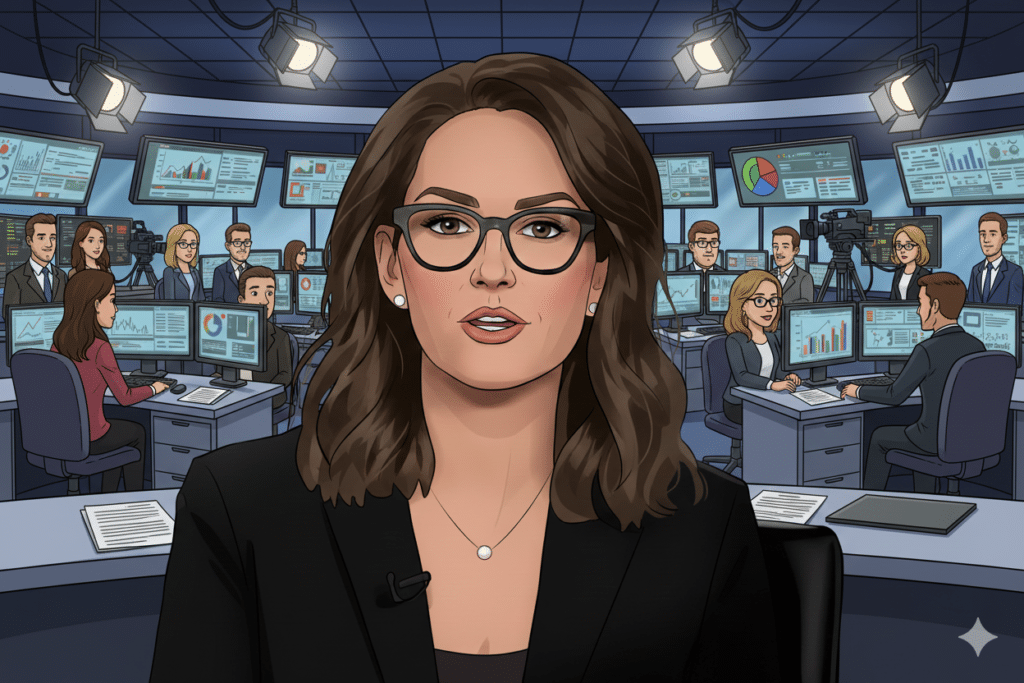 “Jessica Tarlov co-host of The Five on Fox News studio”